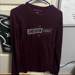 American Eagle Outfitters Red Long Sleeve Tee
